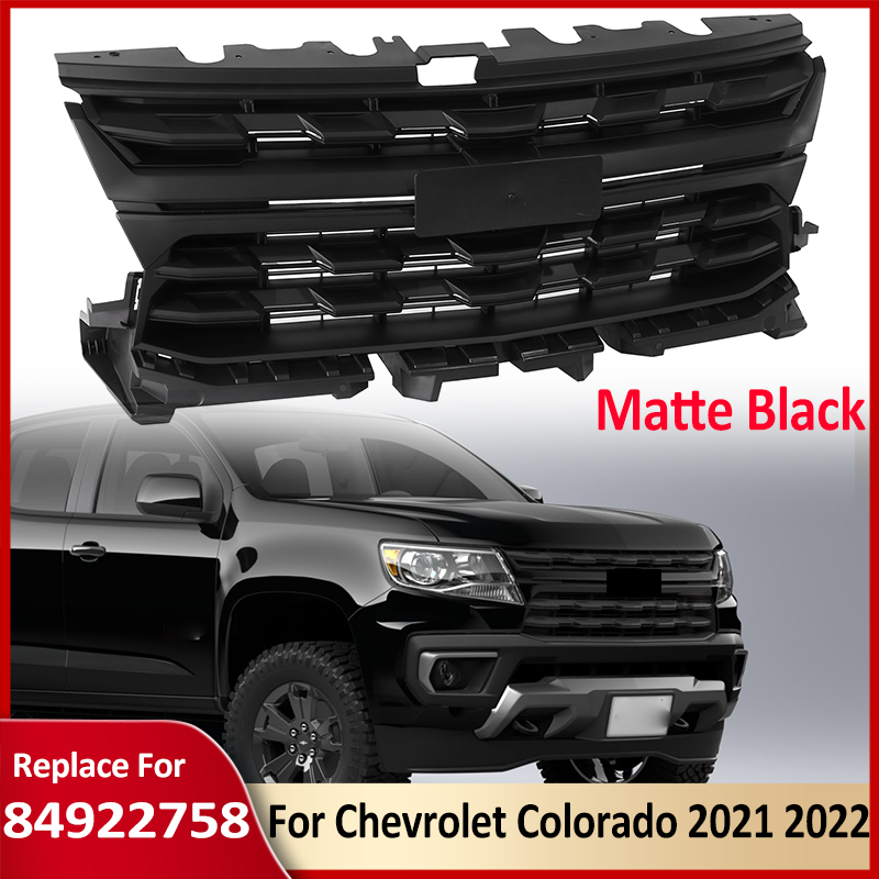 For Chevrolet Colorado 2021 2022 Front Bumper Upper Grille With Matte Black Trim