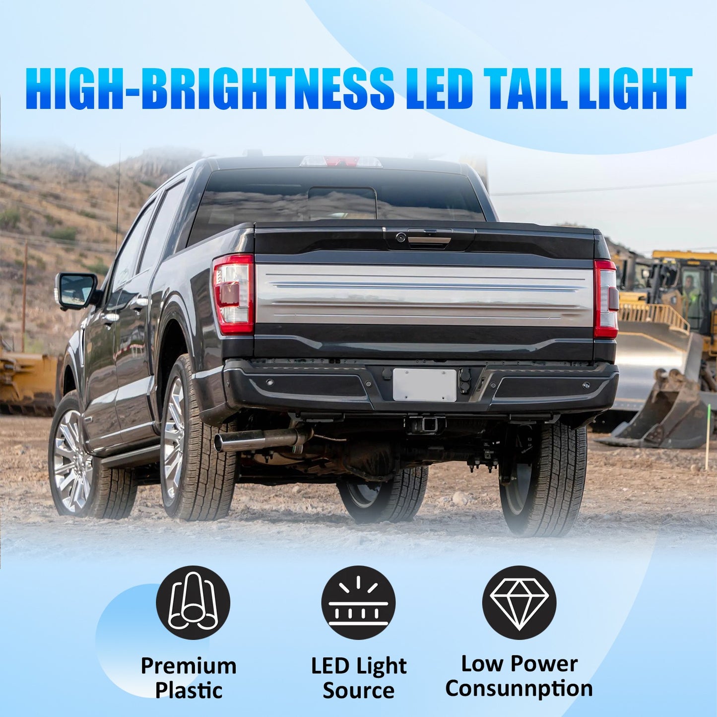 For Ford F-150 2021 2022 2023 LED Rear Tail Light Lamp w/ Blind Spot Left Side