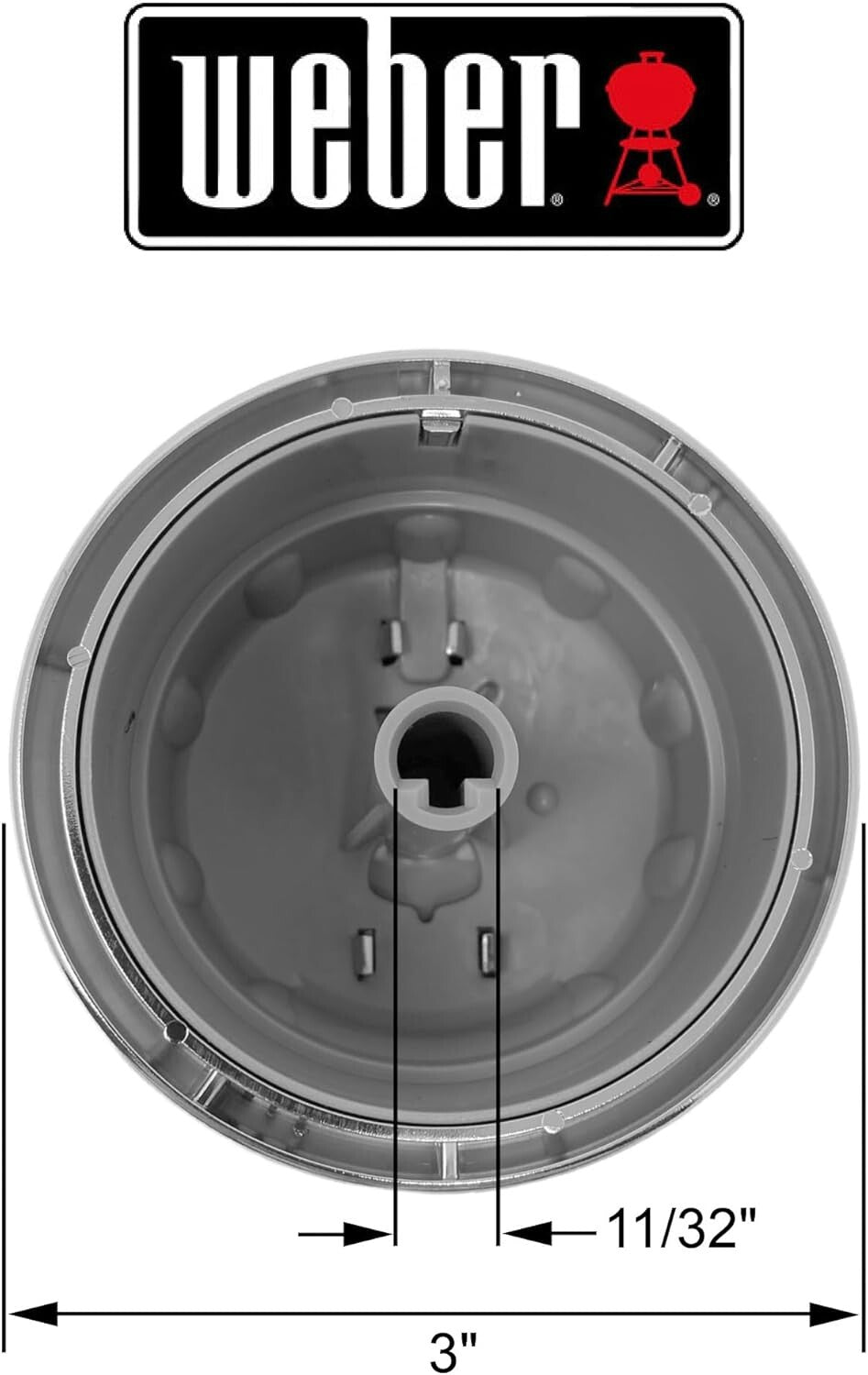 Solid Spare (3) Weber Genesis Knob Kit 88848