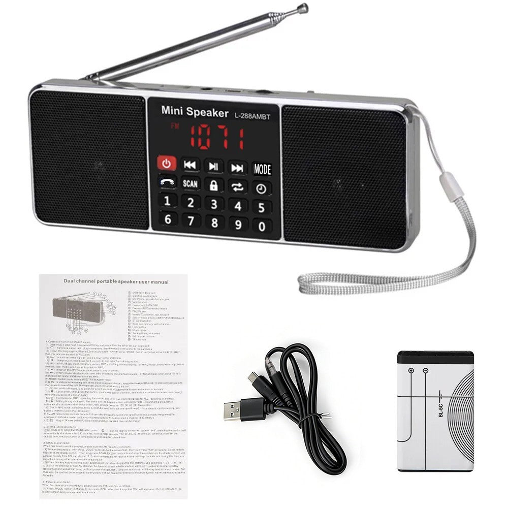 TR602 Portable Radio,FM/AM Rechargeable Digital Stereo Radio With Bluetooth,Gift