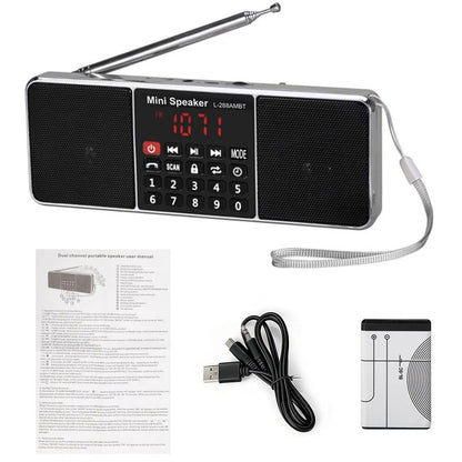 TR602 Portable Radio,FM/AM Rechargeable Digital Stereo Radio With Bluetooth,Gift