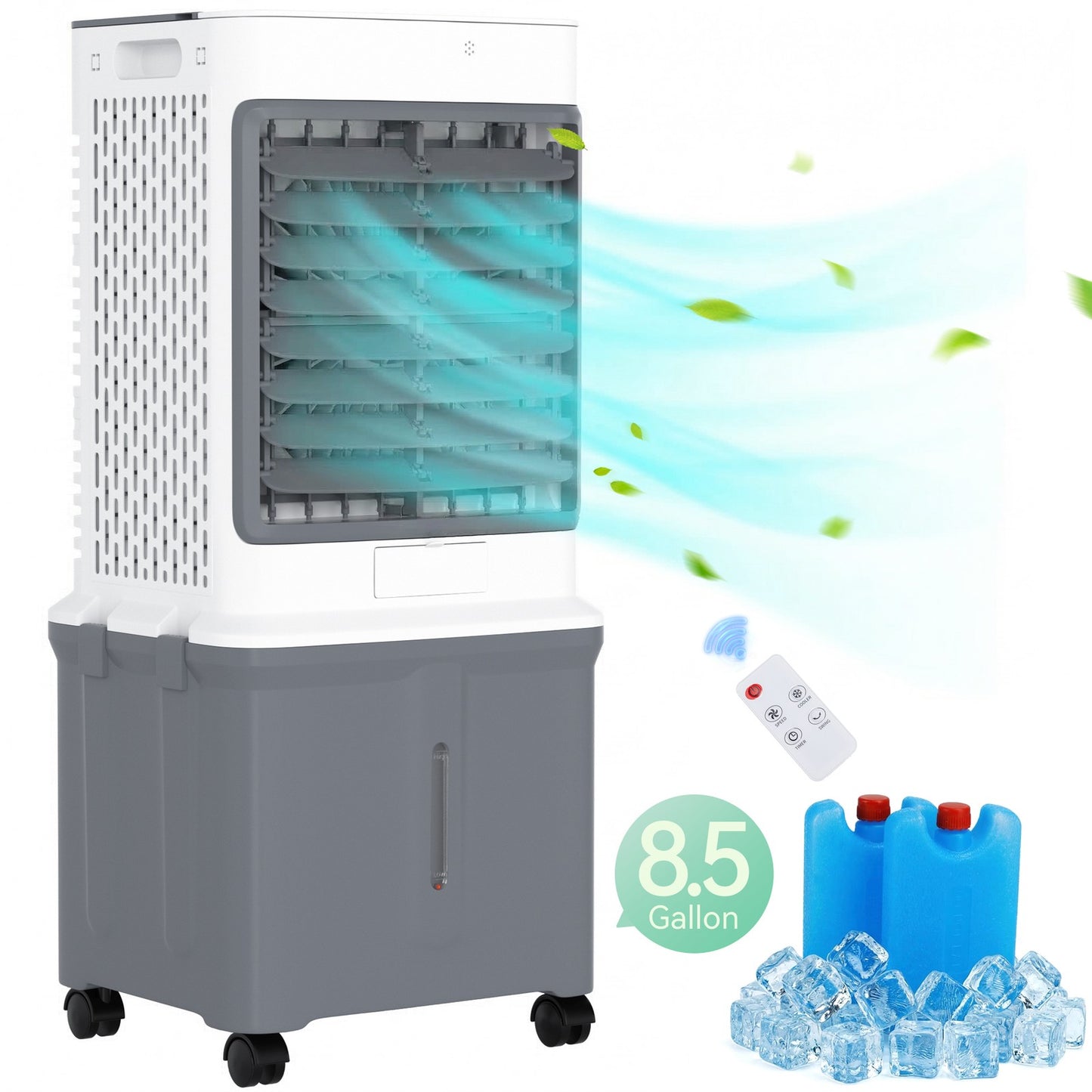 Portable 8.5 Gal 3-in-1 Evaporative Cooler, Fan, Humidifier w/ Remote Control
