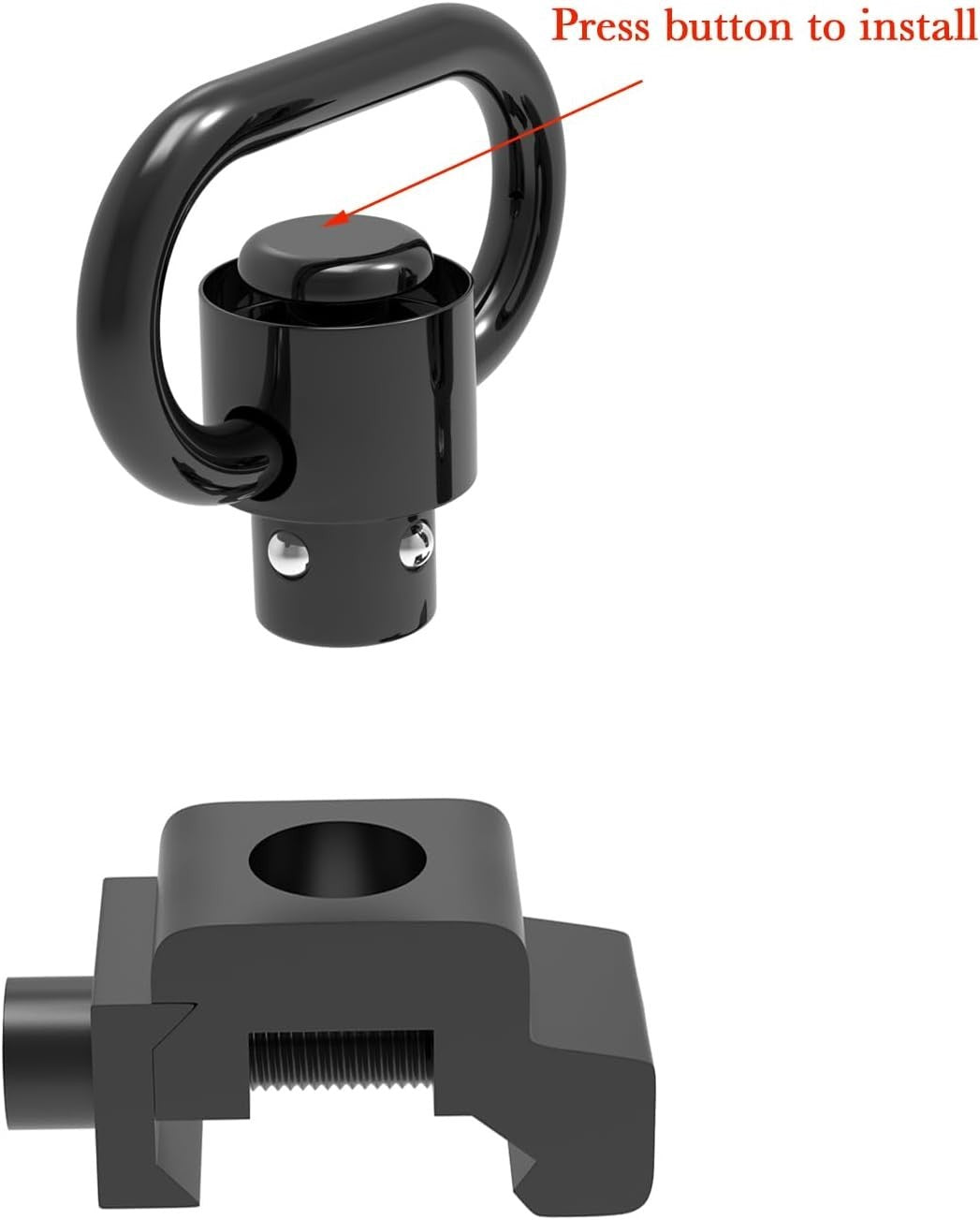 4X Push Button QD Quick Detach/Release 1.25" Rifle Heavy Duty Sling Swivel Mount