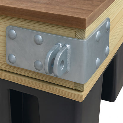 Floating Dock Outside Corner Hinge Plate, Female - Heavy-Duty Galvanized Steel