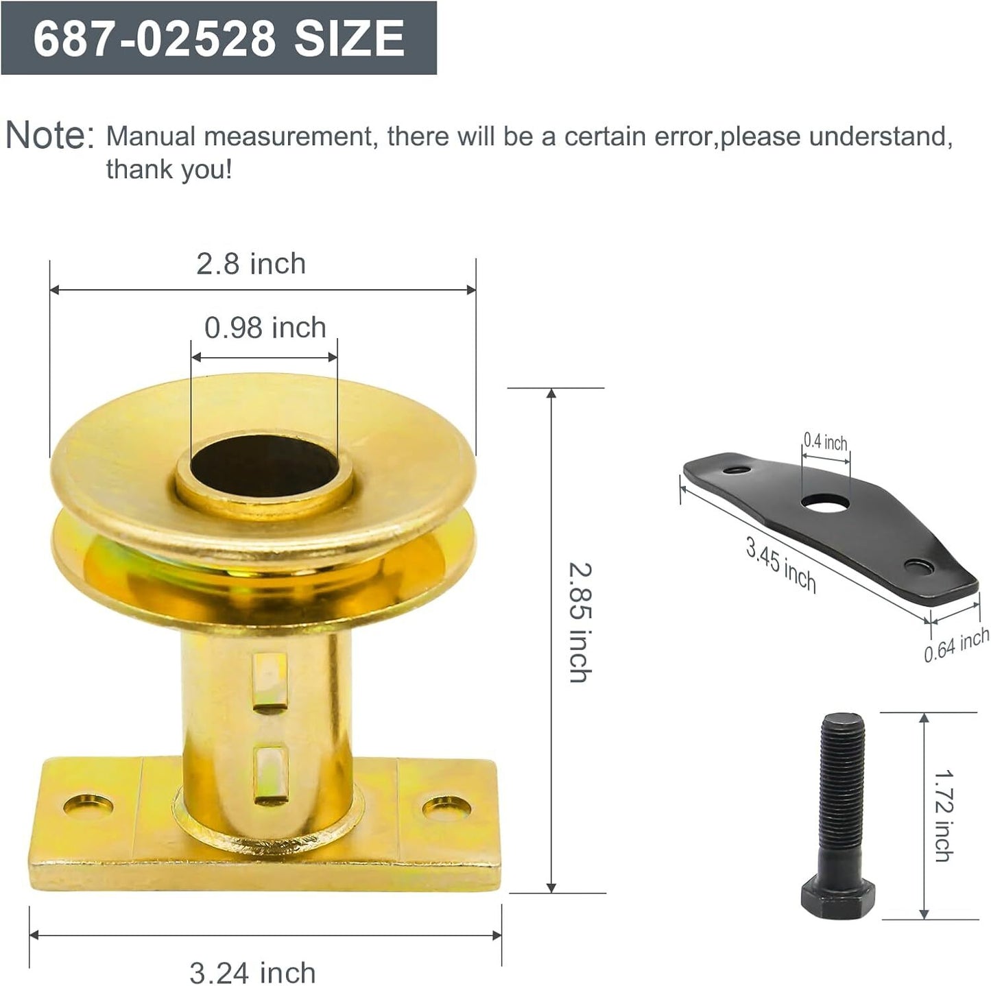 687-02528 Lawn Mower Blade Adapter w/ Pulley For MTD Gold Pro Yard-Man Troy-Bilt