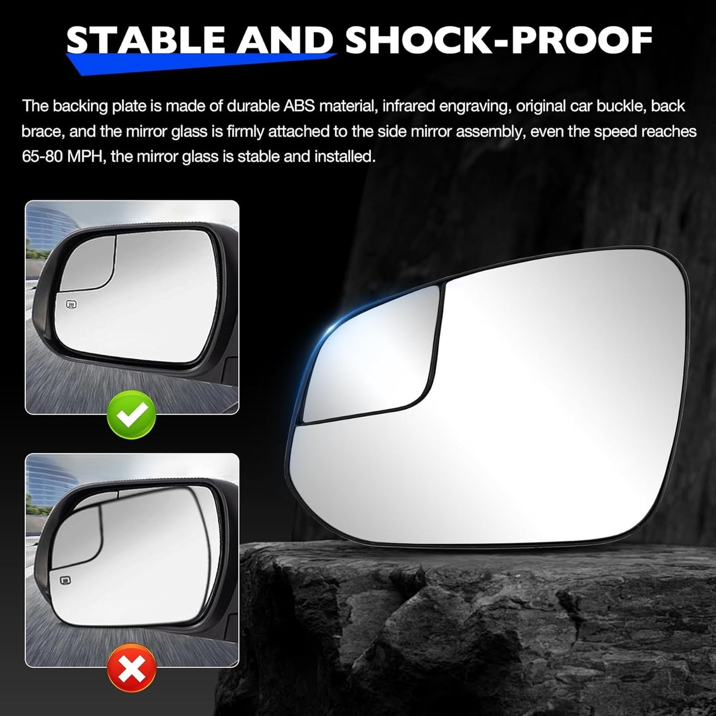 Left Right Side Heated Mirror Glass w/ BLIS For 13-24 Toyota RAV4 Tacoma 4Runner