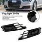 2PCS Front Bumper Foglight Cover Grill Grille Fit Audi A6 C7 2014-2018 Black