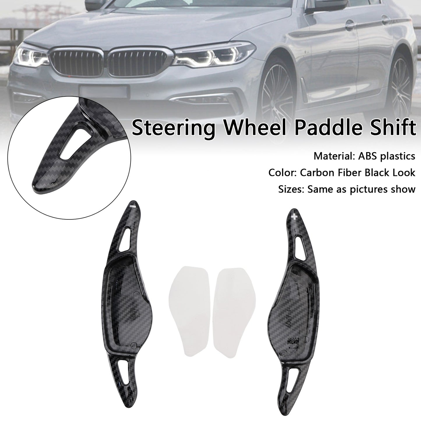 Carbon Look Steering Wheel Paddle Shifter Fit BMW 3 4 5 G20 G22 G30 2018+