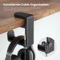 PC Gaming Headset Headphone Hook Holder Hanger Mount Under Desk +Cable Clip