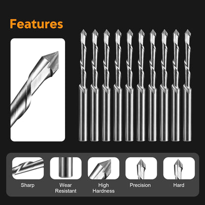 12Pcs Drywall Cut Out Bit 3/16" Guided Point Router Bits Rotary Tool Saw Bit