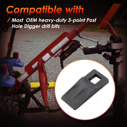 3 Point Auger Cutting Edge w/ Screws for Most Heavy Duty Post Hole Digger Augers