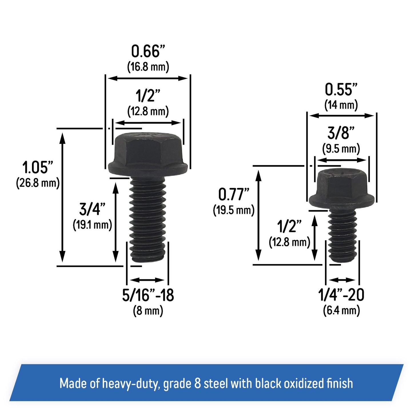 Oil Pan Bolts for Jeep CJ YJ TJ XJ MJ ZJ WJ - 4.0L 4.2L 2.5L - AMC V8 Engines