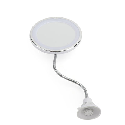 10X Flexible Gooseneck Makeup Mirror with LED Light Bathroomuction Cup 7" USA