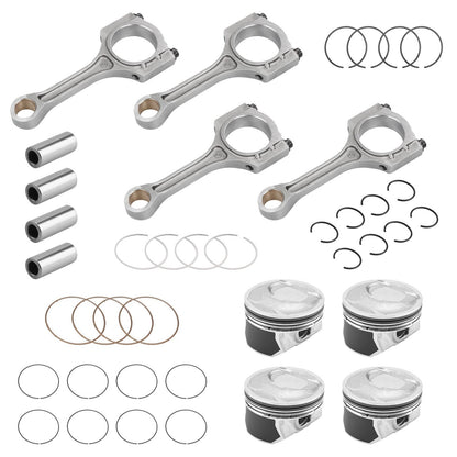 2.4 Engine Piston Kit w/ Connecting Rod Set For Hyundai Sonata Kia Optim Sorento