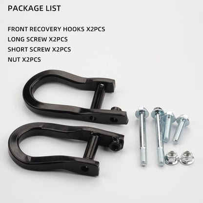Black Tow Hooks For Chevrolet 2007-2019 Silverado Sierra 1500 84072463 Pair
