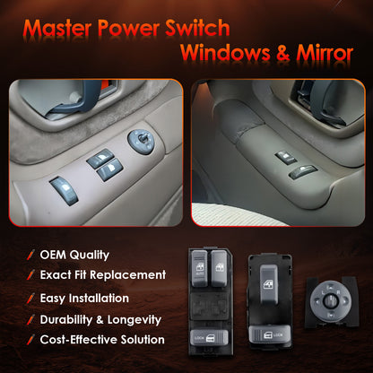 Master Power Window & Mirror Switch Control For Chevy GMC C/K 1500-3500 Tahoe