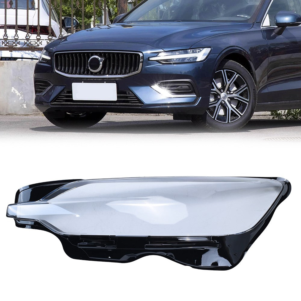 Left Side For Volvo S60 2019-2024 Clear Headlight Lens Headlamp Glass Cover 1Pcs