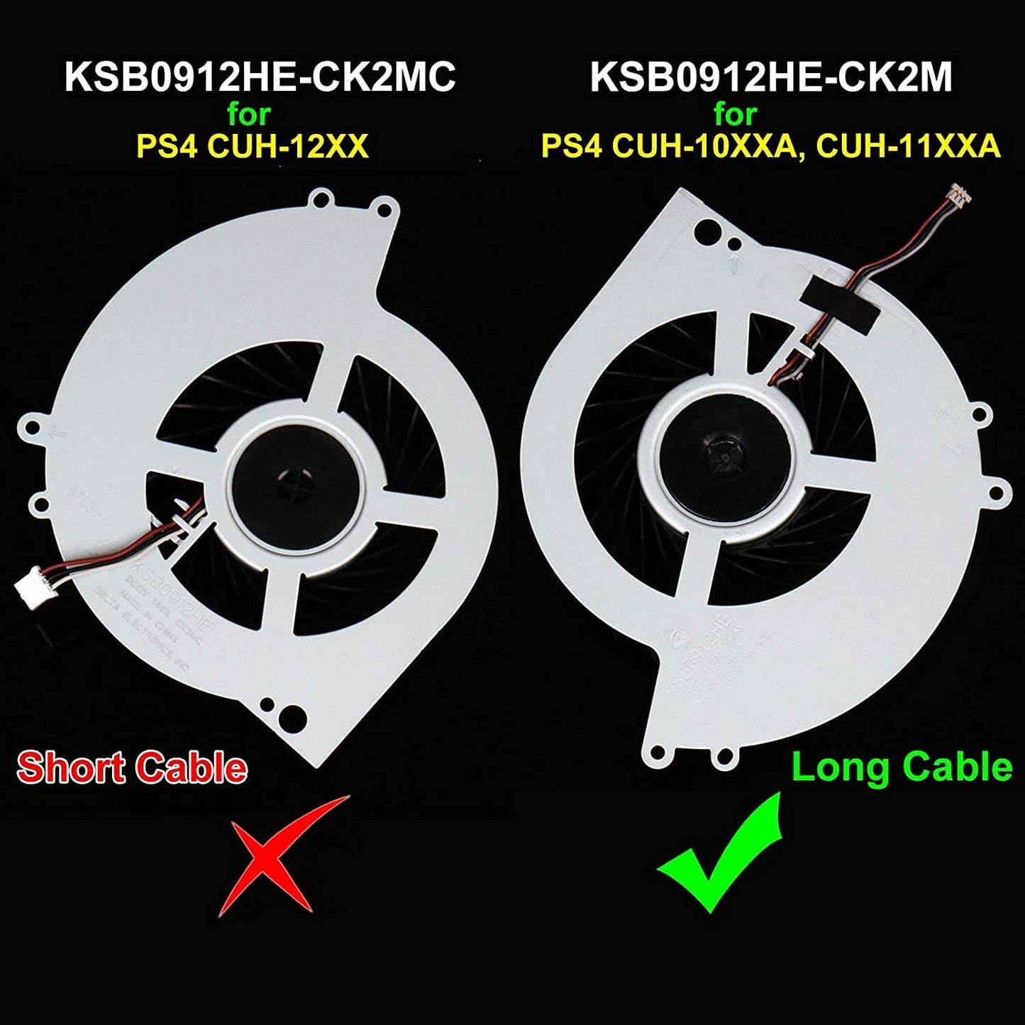 Internal Cooling Fan for SONY PS4 CUH-1001A 500GB Replacement Part KSB0912HE USA