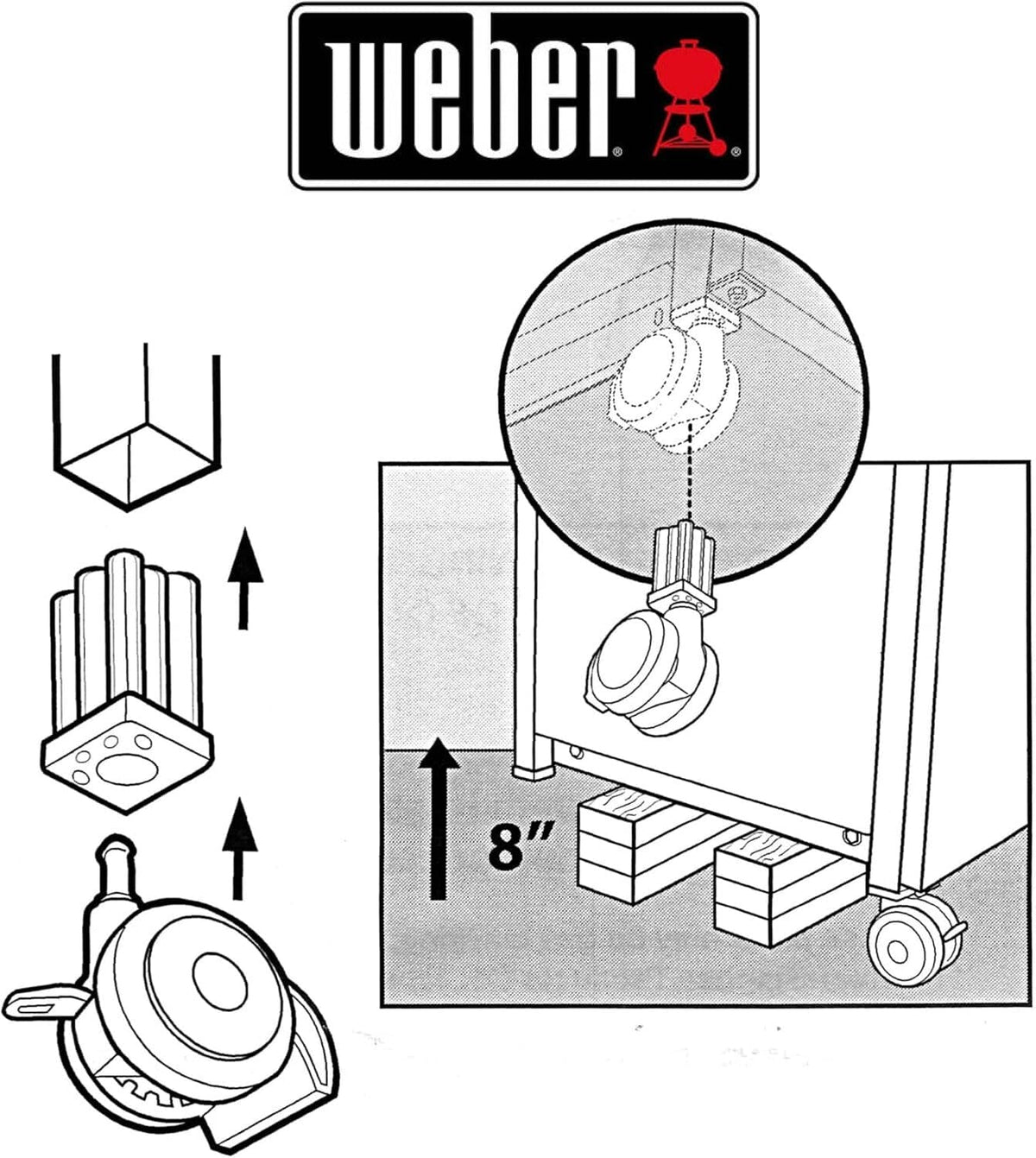 Solid Spare Weber 70360 Locking Caster Spirit Summit Genesis