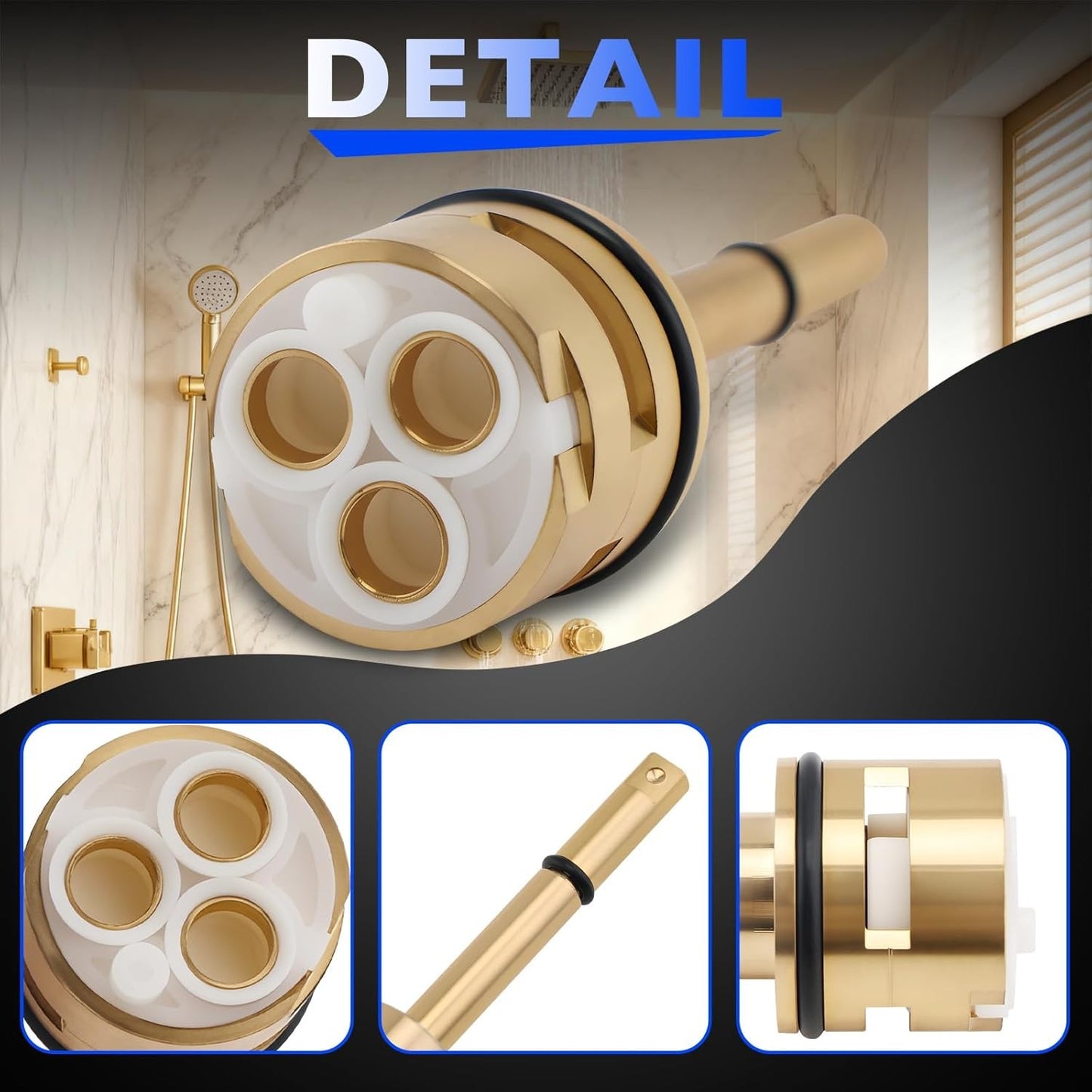 RP71718 3-Function Non-Shared Diverter Cartridge Kit For R11000 R22000 Brass