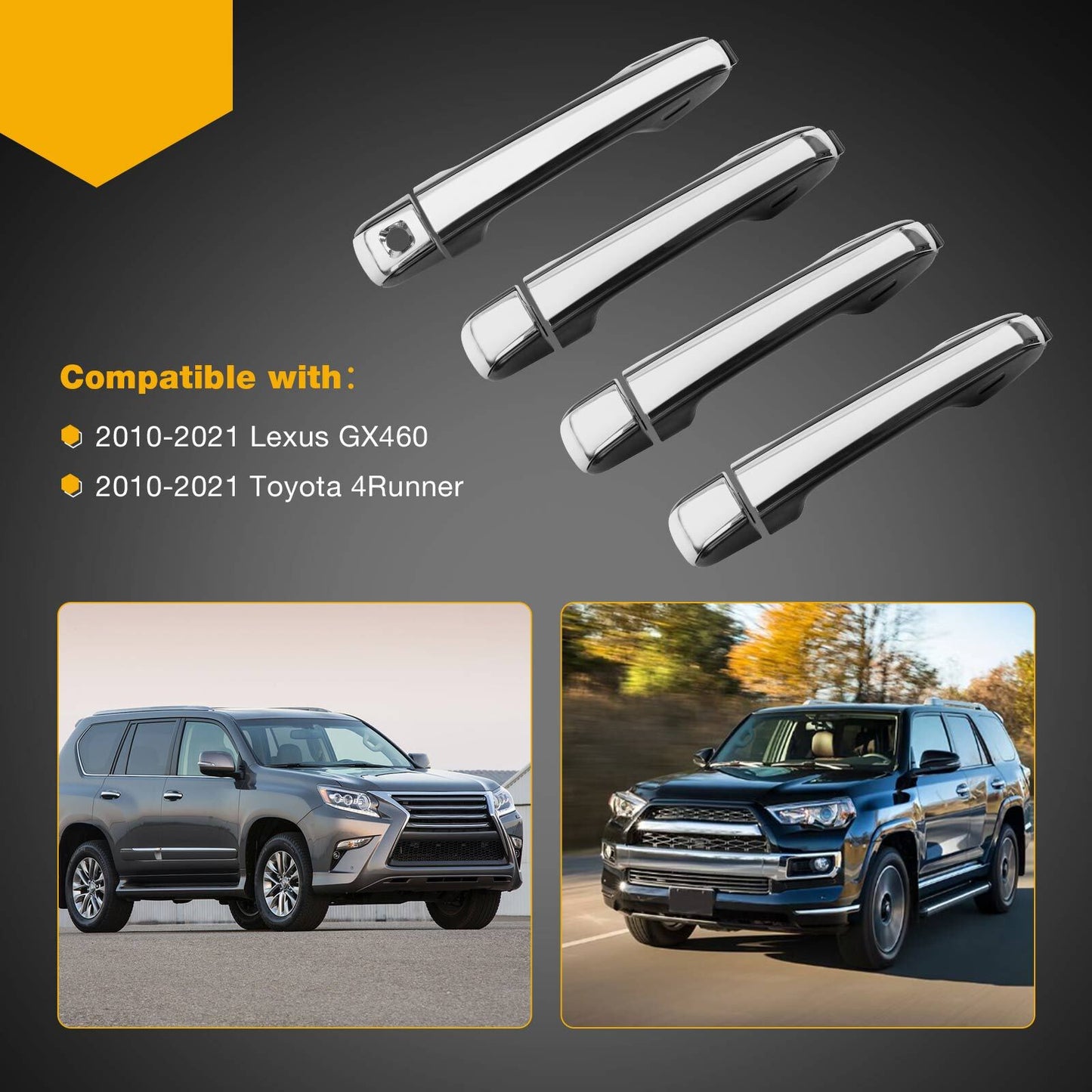 Exterior Door Handle Driver Passenger Side For 10-21 Toyota 4Runner Lexus GX460