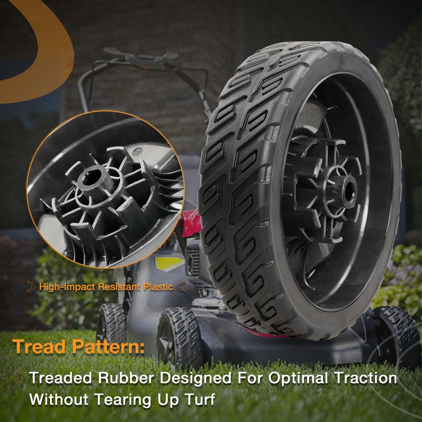 4x 8" Lawn Mower Front Wheels Kit For Honda HRN216 VKA VKAA VYAA 44710-VR8-N00ZA
