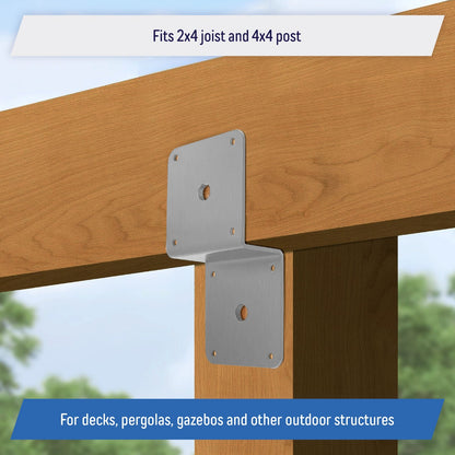 Galvanized Deck Joist Tie Plate, Z Bracket for 2x4 Cross Joist and 4x4 Post (6)