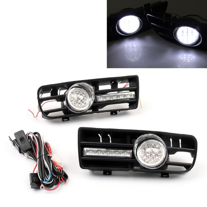 Fog Light 5 LED Front Bumper Grille DRL Lamp For 99-04 VW Golf MK4 GTI TDI USA
