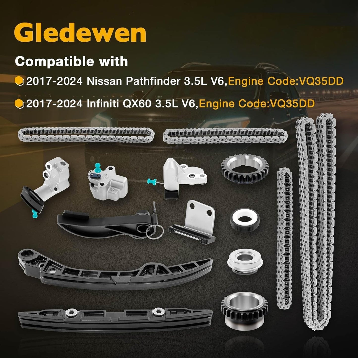 Timing Chain Kit For 2017-2024 Nissan Pathfinder Infiniti QX60 3.5L V6 VQ35DD