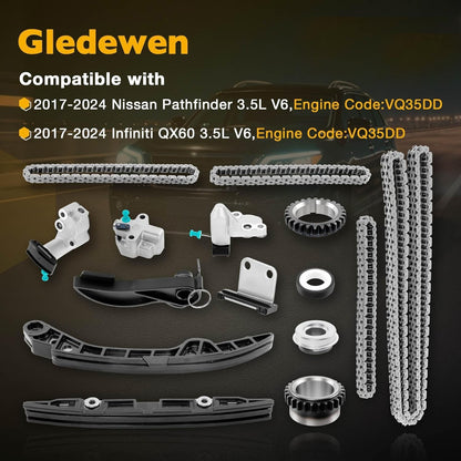 Timing Chain Kit For 2017-2024 Nissan Pathfinder Infiniti QX60 3.5L V6 VQ35DD