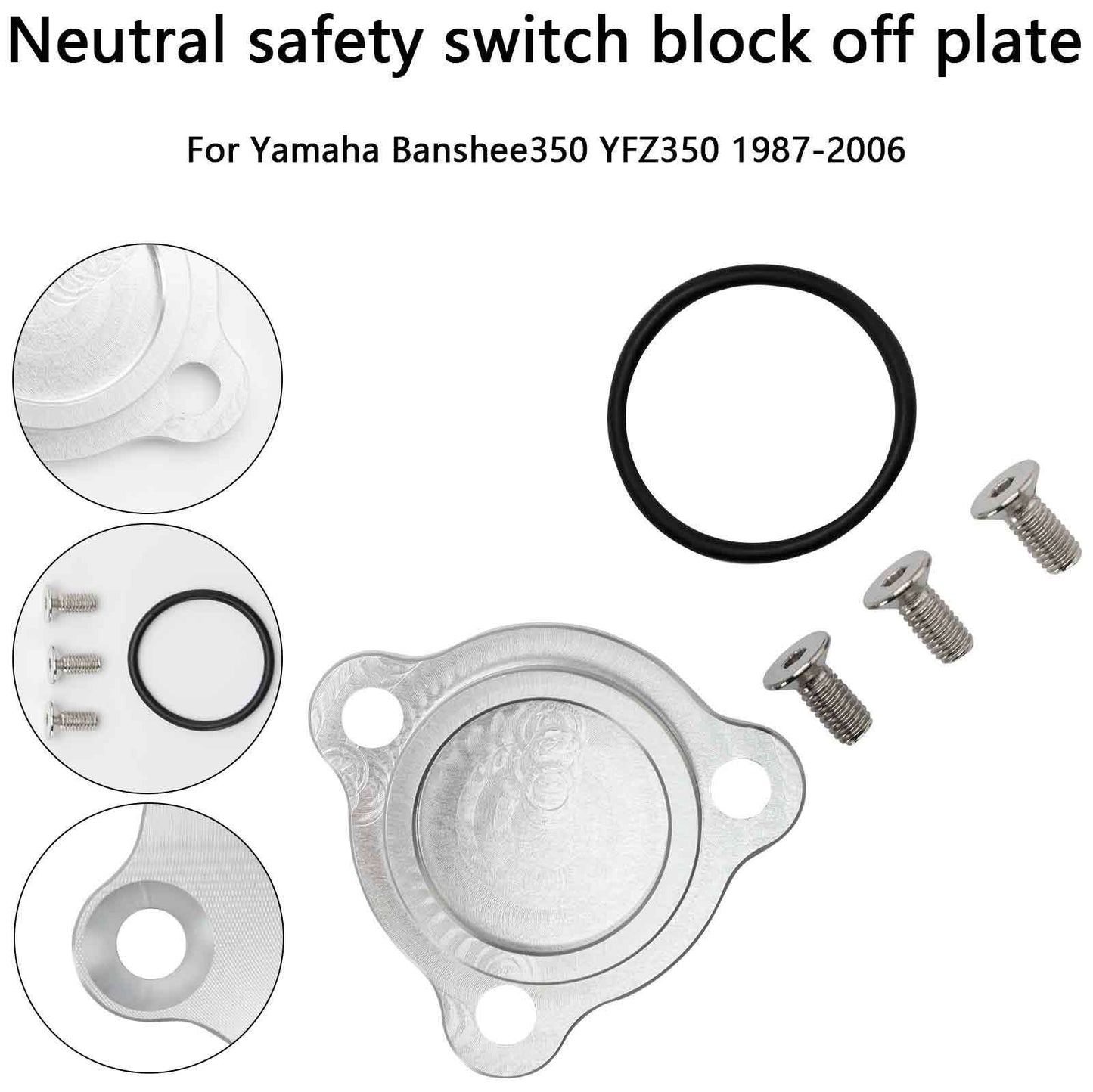 Neutral safety switch block off plate For Yamaha Banshee 350 YFZ350 87-06