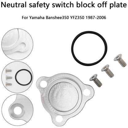 Neutral safety switch block off plate For Yamaha Banshee 350 YFZ350 87-06