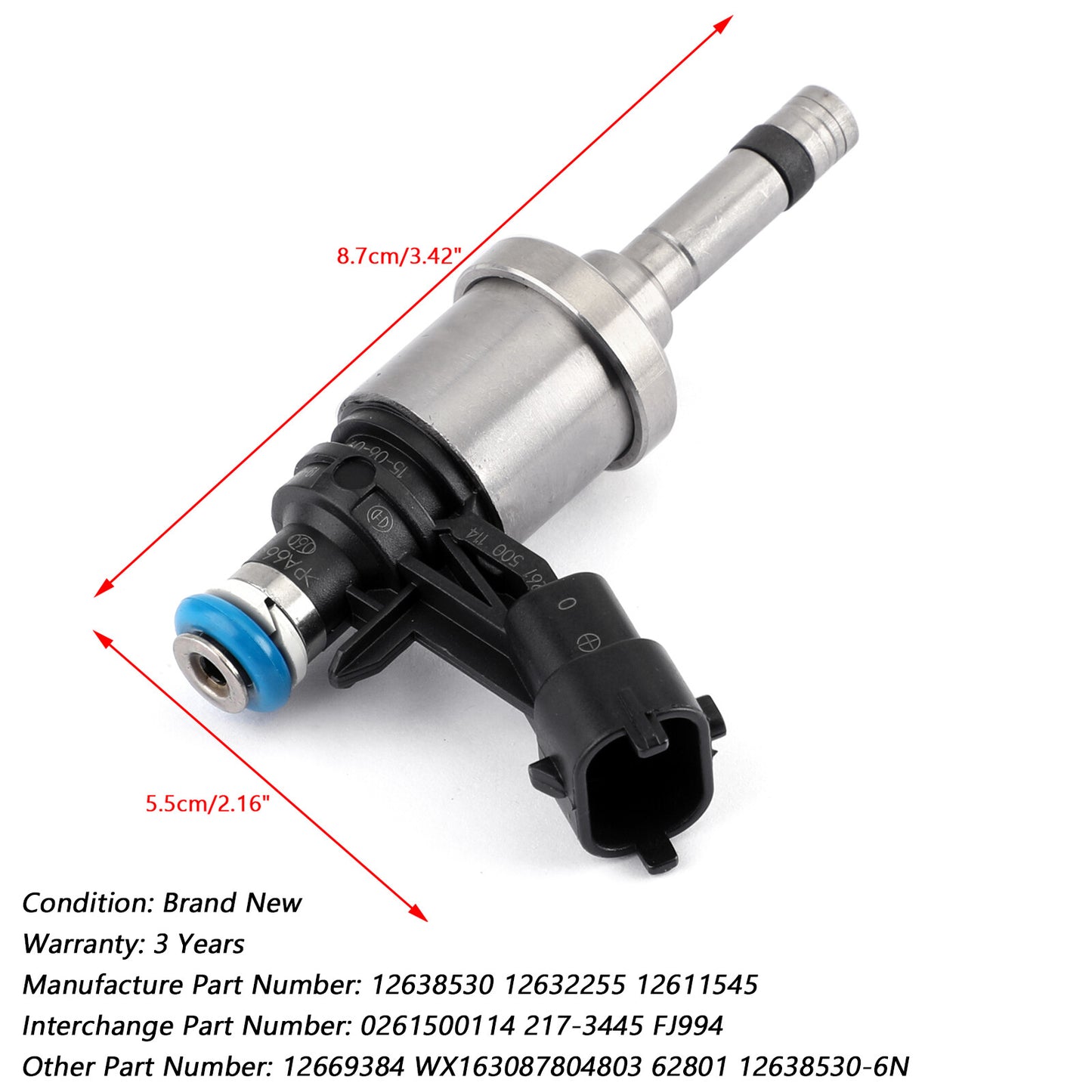 6PCS Fuel Injectors 12638530 Fit Chevrolet Camaro Traverse Fit GMC Acadia CTS U