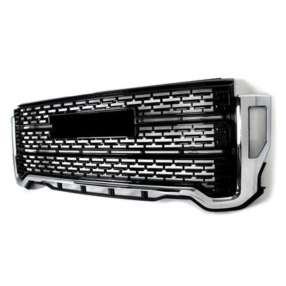 Front Bumper Grille Black w/Chrome Trim Fit GMC Sierra 2500 HD/3500 HD 2020-2023