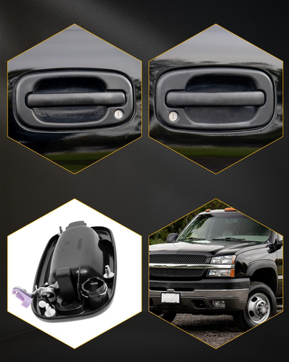 4X Exterior Door Handle Set w/ Lock Cylinders & Key For 99-07 Chevy GMC Cadillac