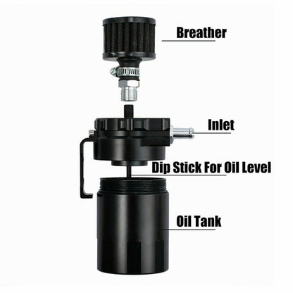 Universal Aluminum Oil Catch Can Kit Reservoir Baffled Tank with Breather Filter