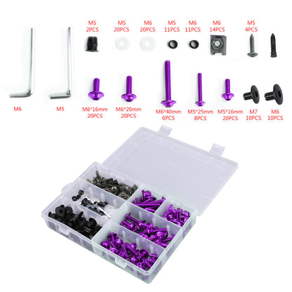 Purple Fairing Bolts Screws Bodywork Kit For Yamaha YZF R6 R1 R3 R25 FZ07 FZ09 U