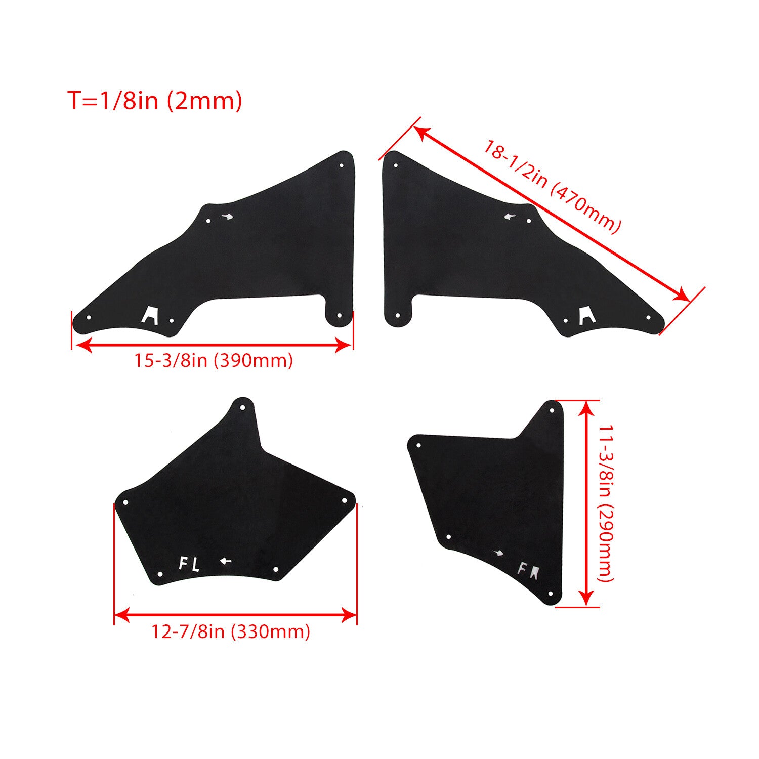Solid Spare 4PCS Splash Guards Fender Liners For Toyota 4Runner Lexus GX 470 2003-2022
