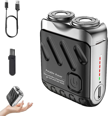 Double Ring Pocket Travel Shaver Mini Men Shaver Portable Beard Razor Black