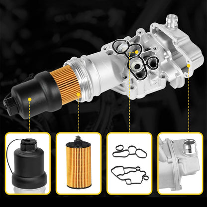 Engine Oil Cooler Oil Filter Assembly For VW Jetta GTI Passat Eos 2.0L 06-2008