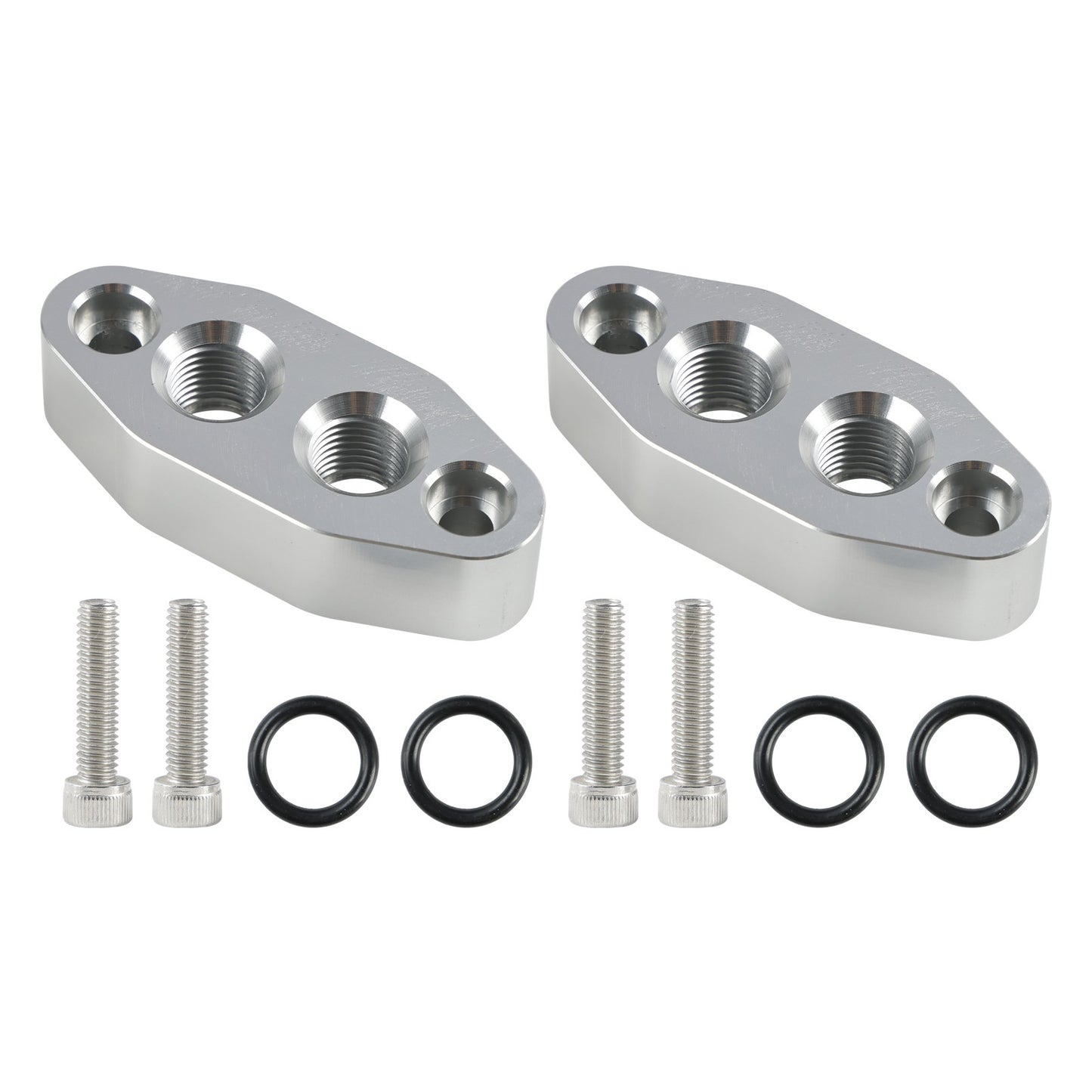 2 Pack Oil Cooler Adapter -6AN ORB Oring In/Out Port Plate LS1 LSX LS3 LS LS2