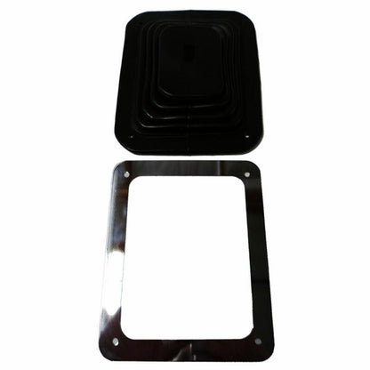 NEW Rubber Shifter Boot With Chrome Plate 5 5/8" X 6 3/4" Manual Automatic 350