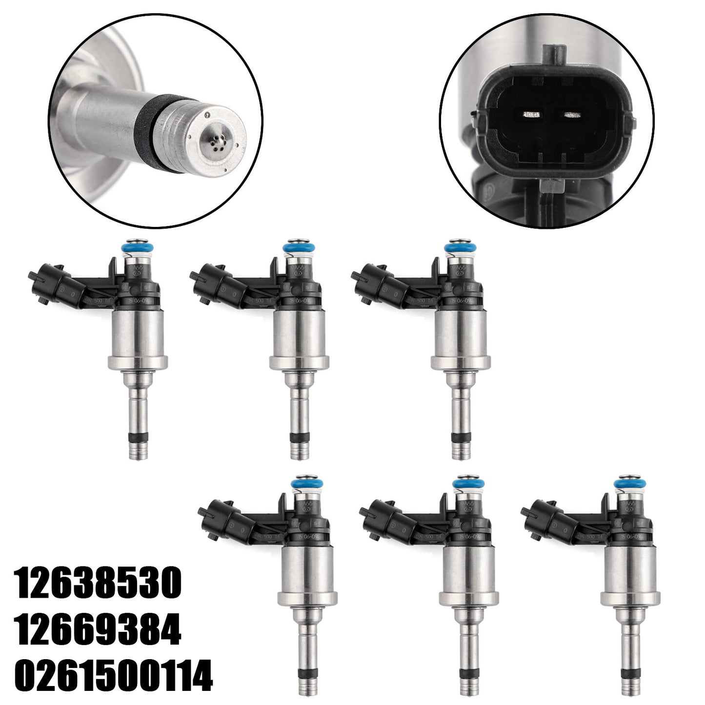 6PCS Fuel Injectors 12638530 Fit Chevrolet Camaro Traverse Fit GMC Acadia CTS U