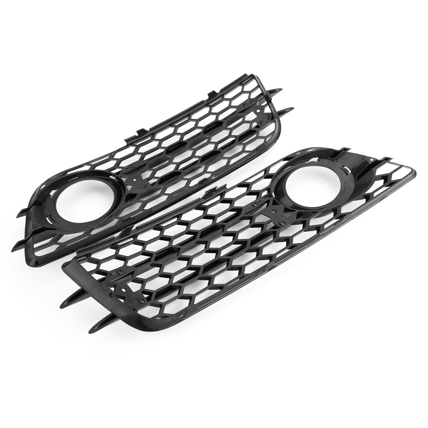 Black Honeycomb Style Fog Light Grill Bumper For Audi A4 S-LINE S4 2008-2012