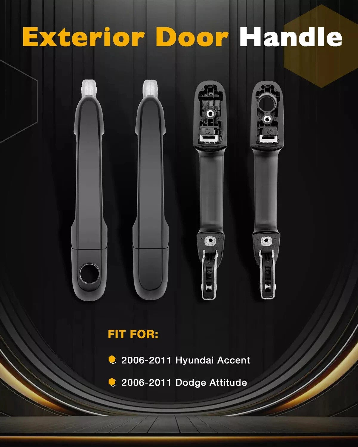 Exterior Outside Door Handle Set LH RH For 2006-11 Hyundai Accent Dodge Attitude