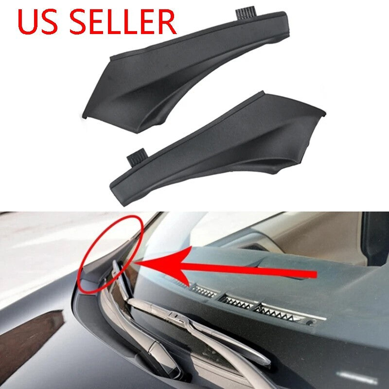 2Pcs Black Front Wiper Side Cowl Extension Cover Trim For 2013-2019 Toyota RAV4