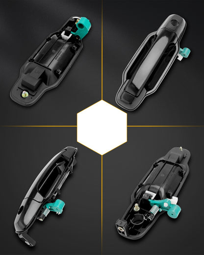 4Pcs Exterior Door Handle w/ Keyhole Set Front & Rear Side For 03-09 Kia Sorento