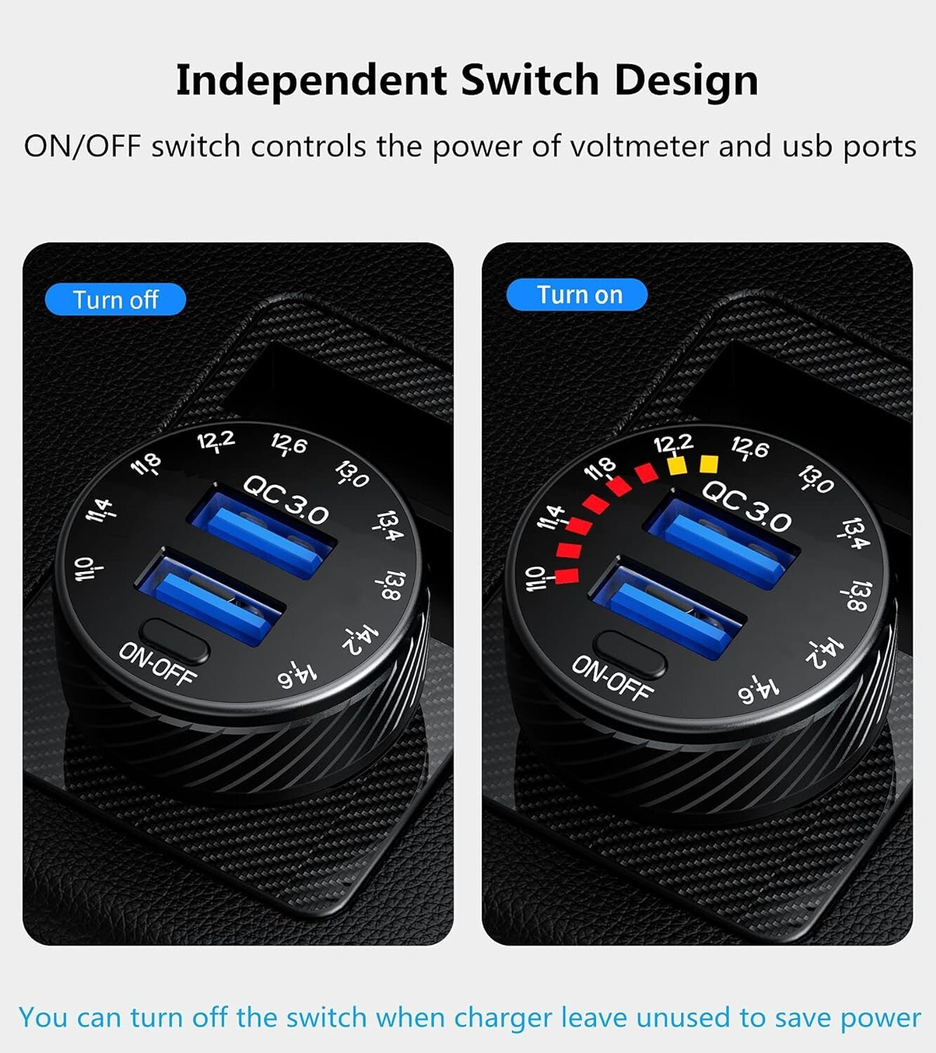 36W Car Cigarette Lighter Socket Dual USB Fast Charger Power LED Adapter Outlet