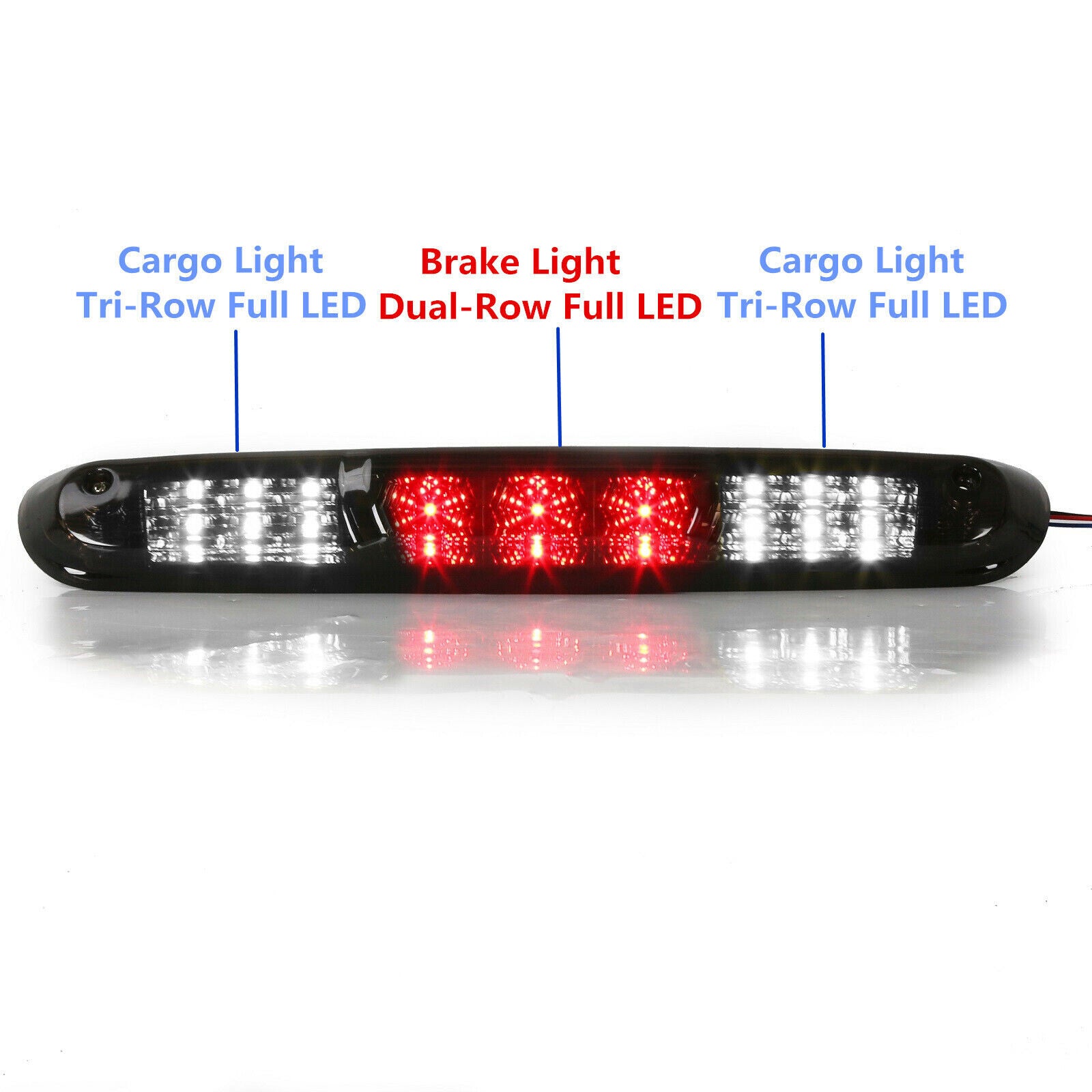 Solid Spare For Chevy Silverado GMC Sierra 1500 2500HD 3500HD 07-13 14 LED 3RD Brake Light