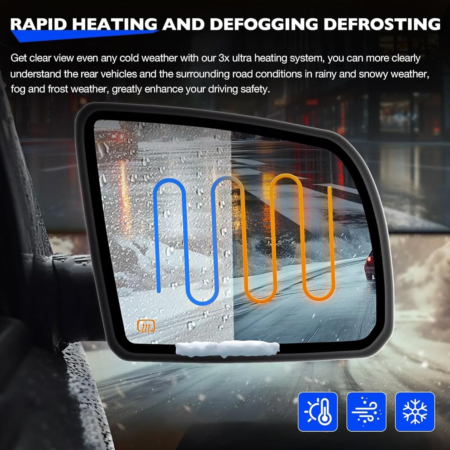 Right Passenger Side Heated Mirror Glass w/ BSM Signal For 07-20 Toyota Tundra